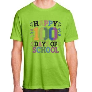 Happy 100th Day Of School Tie Dye Rainbow 100 Days Smarter Adult ChromaSoft Performance T-Shirt