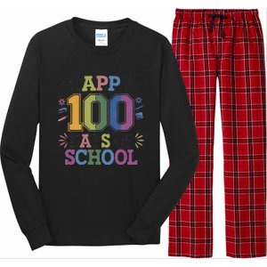 Happy 100th Day Of School Tie Dye Rainbow 100 Days Smarter Long Sleeve Pajama Set