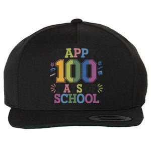 Happy 100th Day Of School Tie Dye Rainbow 100 Days Smarter Wool Snapback Cap