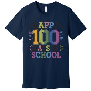 Happy 100th Day Of School Tie Dye Rainbow 100 Days Smarter Premium T-Shirt