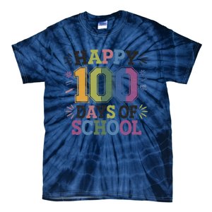 Happy 100th Day Of School Tie Dye Rainbow 100 Days Smarter Tie-Dye T-Shirt