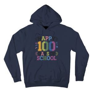 Happy 100th Day Of School Tie Dye Rainbow 100 Days Smarter Tall Hoodie