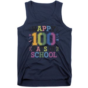 Happy 100th Day Of School Tie Dye Rainbow 100 Days Smarter Tank Top