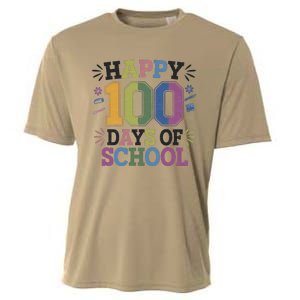 Happy 100th Day Of School Tie Dye Rainbow 100 Days Smarter Cooling Performance Crew T-Shirt