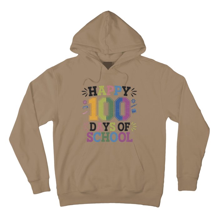 Happy 100th Day Of School Tie Dye Rainbow 100 Days Smarter Hoodie