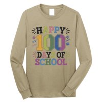 Happy 100th Day Of School Tie Dye Rainbow 100 Days Smarter Long Sleeve Shirt