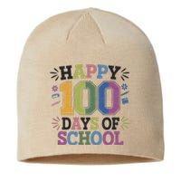 Happy 100th Day Of School Tie Dye Rainbow 100 Days Smarter Sustainable Beanie