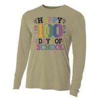 Happy 100th Day Of School Tie Dye Rainbow 100 Days Smarter Cooling Performance Long Sleeve Crew