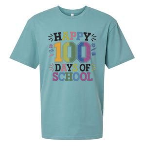 Happy 100th Day Of School Tie Dye Rainbow 100 Days Smarter Sueded Cloud Jersey T-Shirt