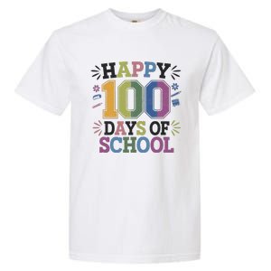 Happy 100th Day Of School Tie Dye Rainbow 100 Days Smarter Garment-Dyed Heavyweight T-Shirt