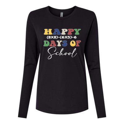 Happy 100 Days Of School Math Problem Gift Womens Cotton Relaxed Long Sleeve T-Shirt