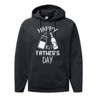 Happy 1st Father’s Day Baby File Performance Fleece Hoodie