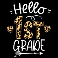 Hello 1st Grade Leopard Teacher Students Back To School First Day Of School 16 in Basic Backpack