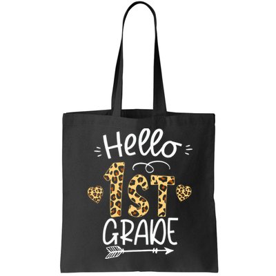 Hello 1st Grade Leopard Teacher Students Back To School First Day Of School Bag