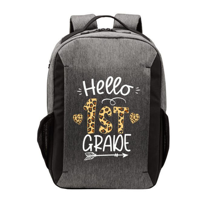 Hello 1st Grade Leopard Teacher Students Back To School First Day Of School Vector Backpack