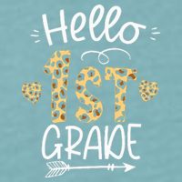 Hello 1st Grade Leopard Teacher Students Back To School First Day Of School Sueded Cloud Jersey T-Shirt