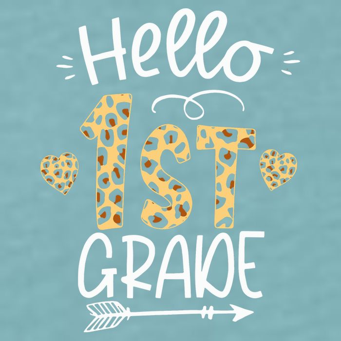 Hello 1st Grade Leopard Teacher Students Back To School First Day Of School Sueded Cloud Jersey T-Shirt