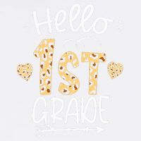 Hello 1st Grade Leopard Teacher Students Back To School First Day Of School Garment-Dyed Sweatshirt