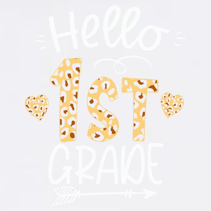 Hello 1st Grade Leopard Teacher Students Back To School First Day Of School Garment-Dyed Sweatshirt