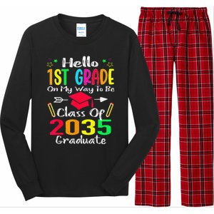 Hello 1st Grade Back To School Class Of 2035 Grow With Me Long Sleeve Pajama Set