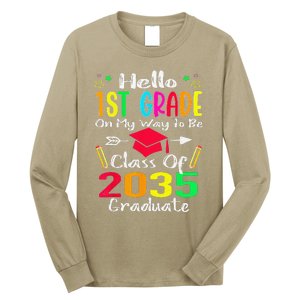 Hello 1st Grade Back To School Class Of 2035 Grow With Me Long Sleeve Shirt