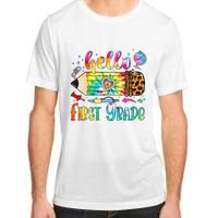 Hello 1st Grade Leopard Pencil Tie Dye Funny Back To School Adult ChromaSoft Performance T-Shirt