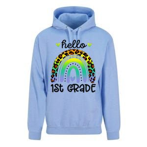 Hello 1st Grade Rainbow Teacher Team First Grade Squad Unisex Surf Hoodie