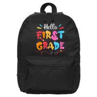 Hello 1st Grade Back To School First Grade Teachers Students 16 in Basic Backpack