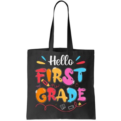 Hello 1st Grade Back To School First Grade Teachers Students Tote Bag