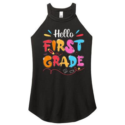 Hello 1st Grade Back To School First Grade Teachers Students Women’s Perfect Tri Rocker Tank