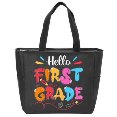 Hello 1st Grade Back To School First Grade Teachers Students Zip Tote Bag