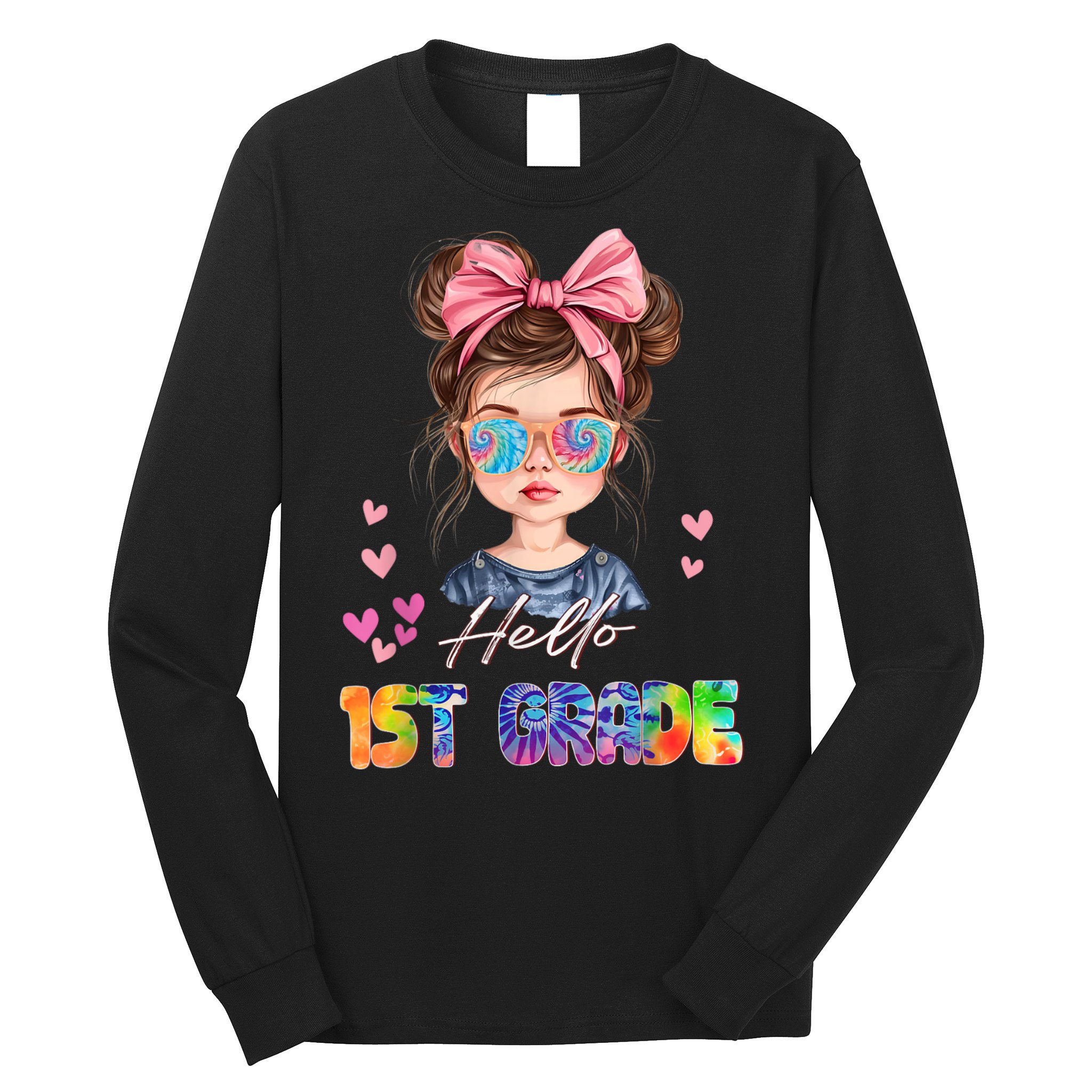Hello 1st Grade Back To School Gift For Girl Long Sleeve Shirt