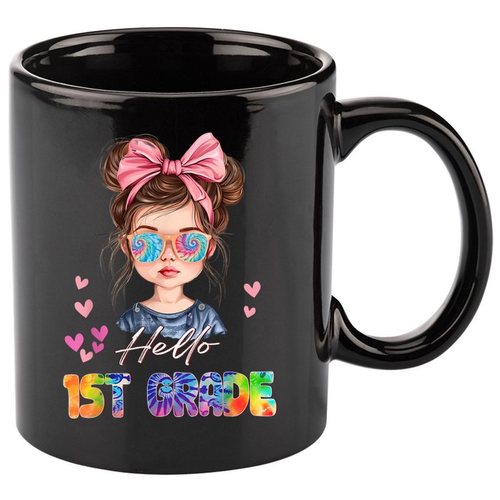 Hello 1st Grade Back To School Gift For Girl 11oz C Handle Ceramic Mug