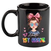 Hello 1st Grade Back To School Gift For Girl 11oz C Handle Ceramic Mug