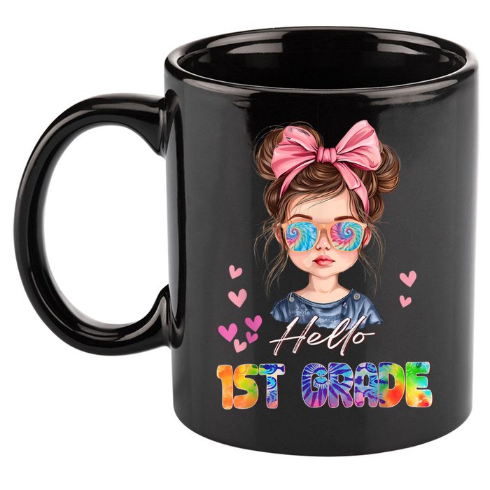 Hello 1st Grade Back To School Gift For Girl 11oz C Handle Ceramic Mug