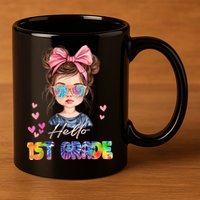 Hello 1st Grade Back To School Gift For Girl 11oz C Handle Ceramic Mug
