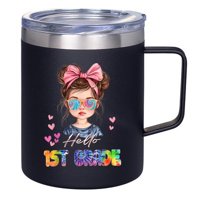 Hello 1st Grade Back To School Gift For Girl 12oz Stainless Steel Coffee Mug