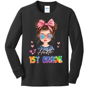 Hello 1st Grade Back To School Gift For Girl Kids Long Sleeve Shirt