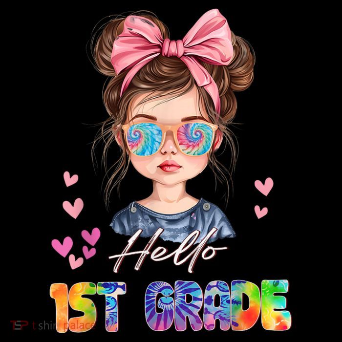 Hello 1st Grade Back To School Gift For Girl Kids T-Shirt