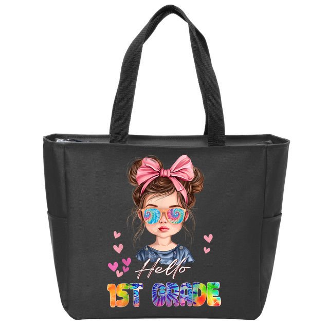 Hello 1st Grade Back To School Gift For Girl Zip Tote Bag