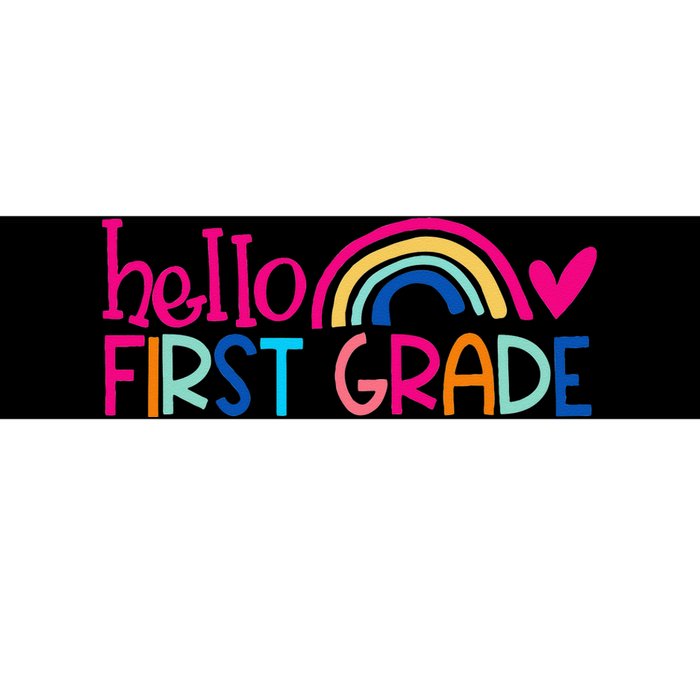 Hello 1st Grade Rainbow Student Teacher Back To School Bumper Sticker