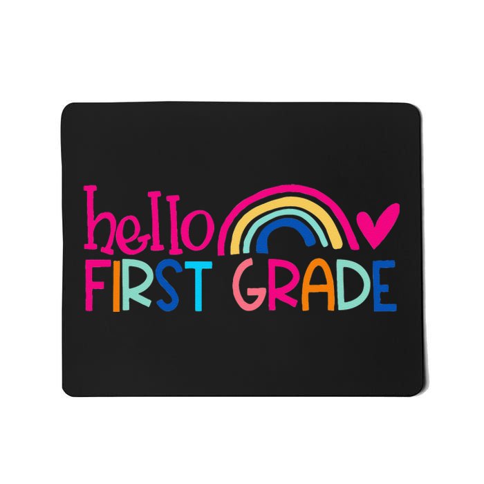 Hello 1st Grade Rainbow Student Teacher Back To School Mousepad