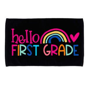 Hello 1st Grade Rainbow Student Teacher Back To School Microfiber Hand Towel