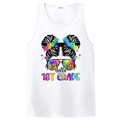 Hello 1st Grade Messy Bun Team First Grade Back To School PosiCharge Competitor Tank