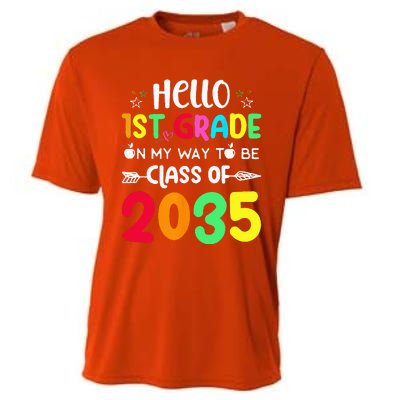 Hello 1st Grade On My Way To Be Class Of 2035 Back To School Cooling Performance Crew T-Shirt