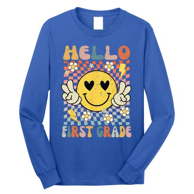 Hello 1st Grade Back To School First Grade Teacher Long Sleeve Shirt