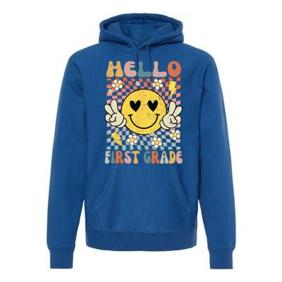 Hello 1st Grade Back To School First Grade Teacher Premium Hoodie