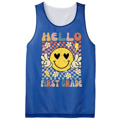 Hello 1st Grade Back To School First Grade Teacher Mesh Reversible Basketball Jersey Tank