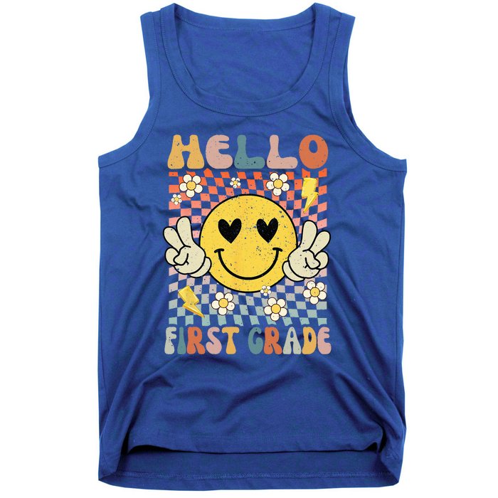 Hello 1st Grade Back To School First Grade Teacher Tank Top