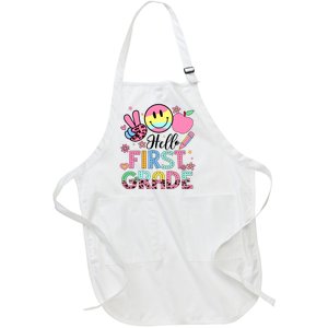 Hello 1st Grade Boy Girl Teacher Back To School 1st Grade Full-Length Apron With Pockets